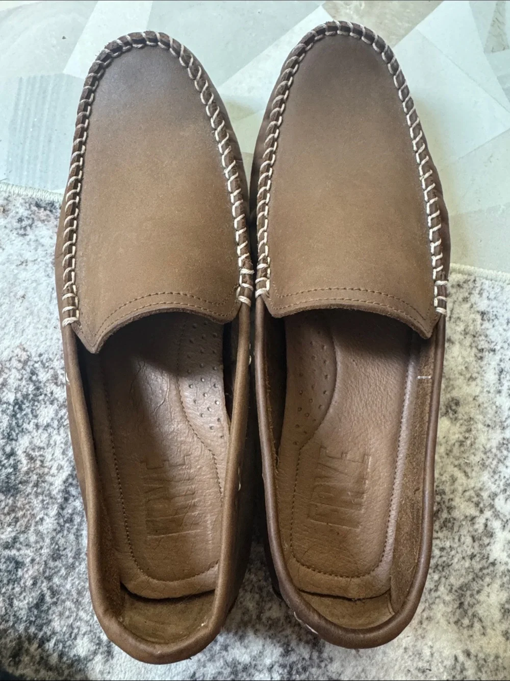 FRYE Men's Brown Slip-On Loafers - Comfortable Casual Driving Shoes